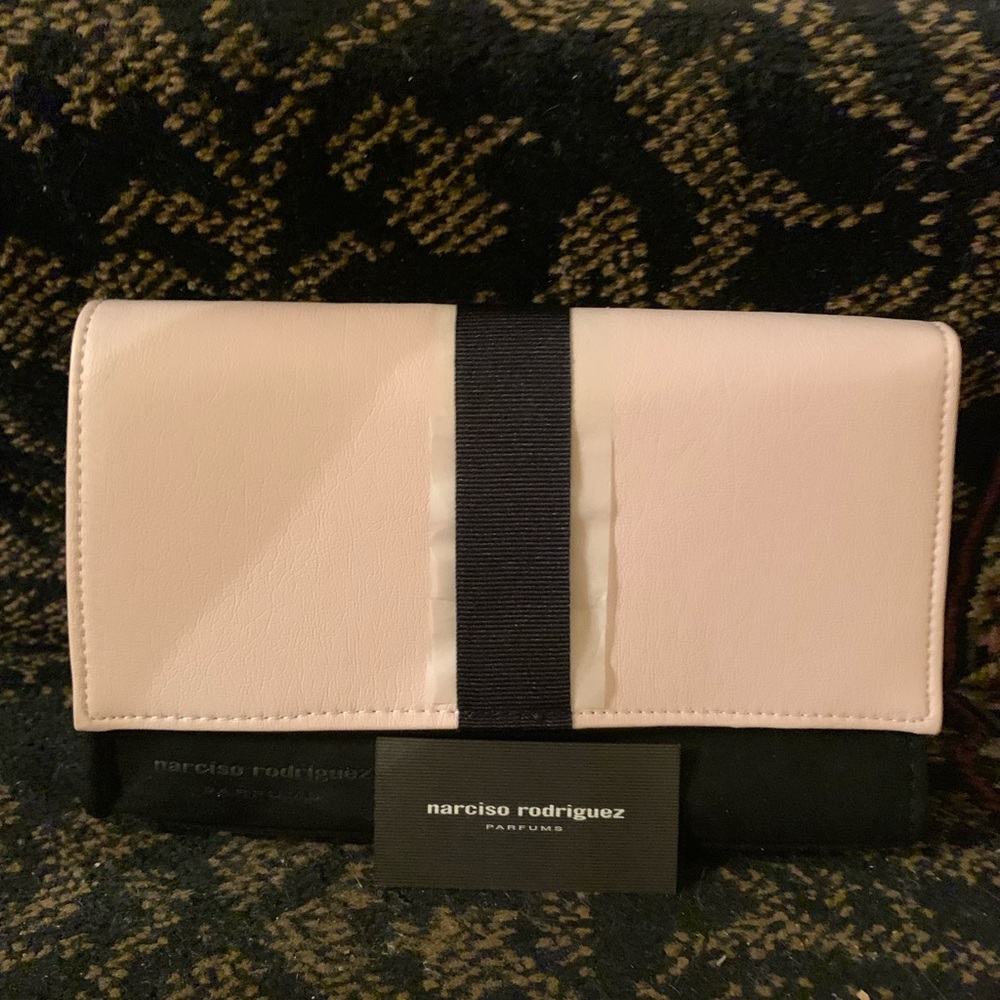 Narcisco Rodriguez pink and black clutch